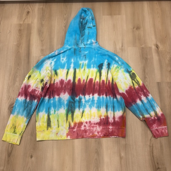 Size Large Tie-Dye Ed Hardy hoodie arm stamp and skull &flowers beautiful ghost - Picture 6 of 7